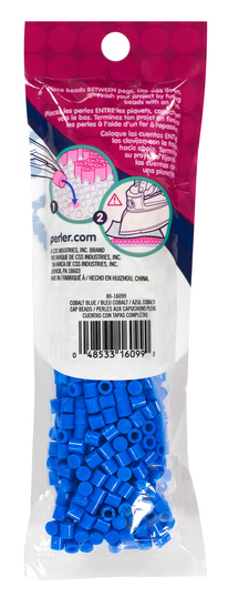 Perler 80-16099 Solid-Top Cap Fuse Beads, 750pcs, Cobalt Blue