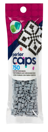 Perler 80-16110 Solid-Top Cap Fuse Beads, 750pcs, Gray
