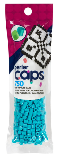 Perler 80-16098 Solid-Top Cap Fuse Beads, 750pcs, Lagoon