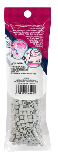 Perler 80-16109 Solid-Top Cap Fuse Beads, 750pcs, Light Gray