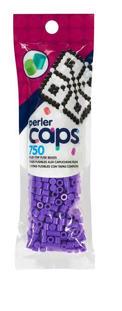 Perler 80-16102 Solid-Top Cap Fuse Beads, 750pcs, Purple