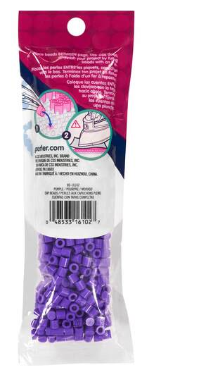 Perler 80-16102 Solid-Top Cap Fuse Beads, 750pcs, Purple