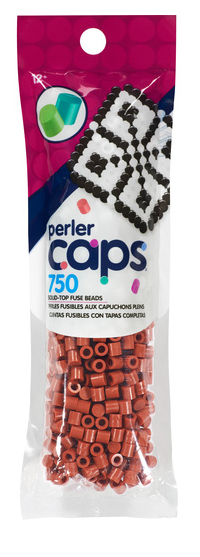 Perler 80-16104 Solid-Top Cap Fuse Beads, 750pcs, Rust