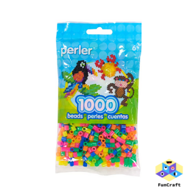 Perler 80-15186 Bulk Fuse Beads for Craft Activities 1000pcs, Neon Mix
